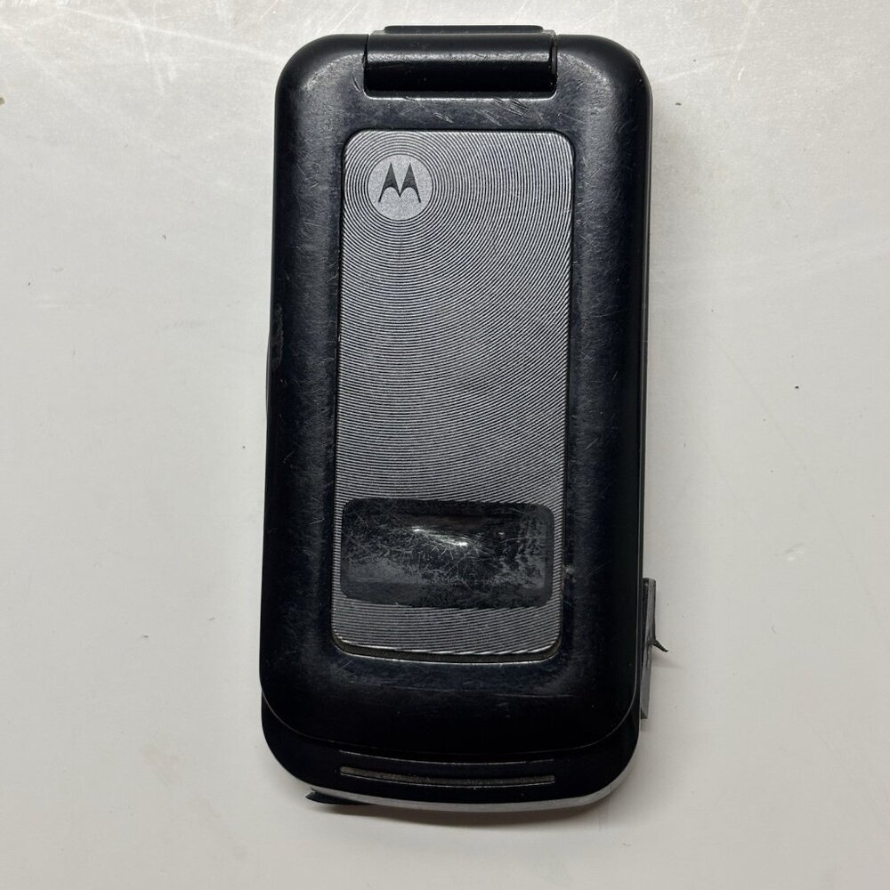 Motorola i series i410 - Black & Gray Boost Mobile Very Rare iDEN Flip Phone Y2K